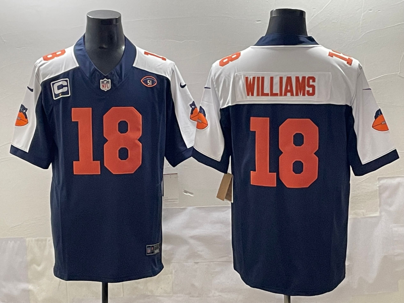 Men's Chicago Bears Caleb Williams #18 Navy Jersey
